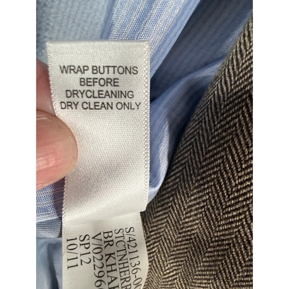 Banana Republic Blazer Mens 44R Brown Herringbone Tailored Fit Cotton Sport Coat